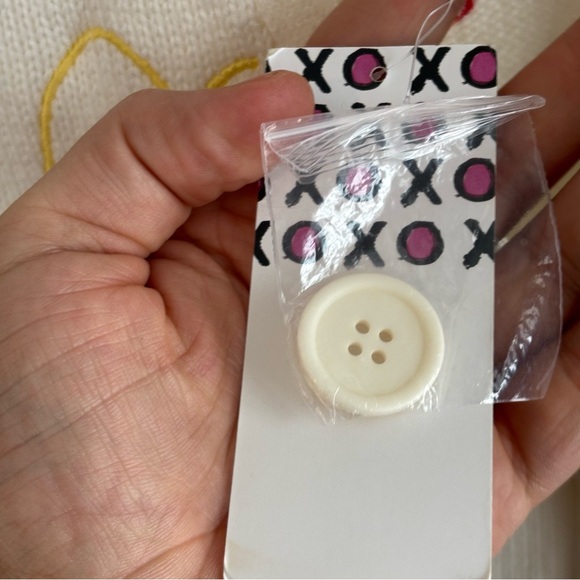 XOKR Kerri Rosenthal Womens Small Heart Knit Cardigan Cropped Anthropologie NWT - Picture 6 of 9